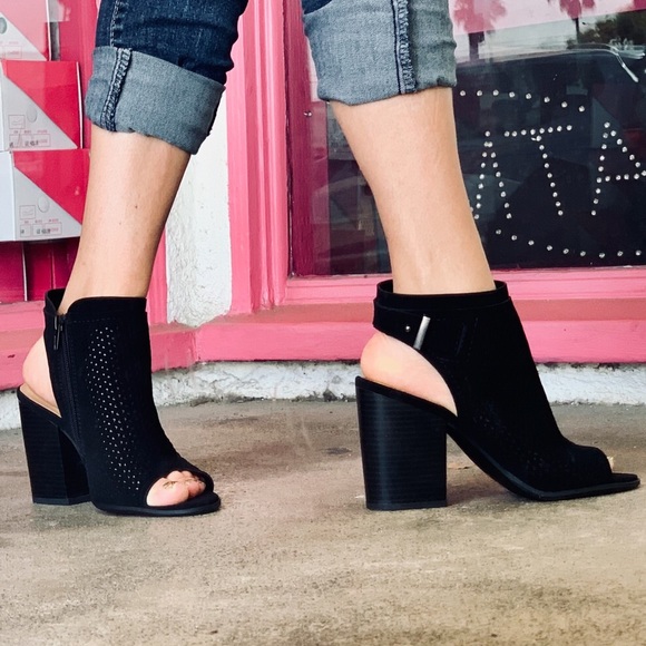 soda peep toe booties
